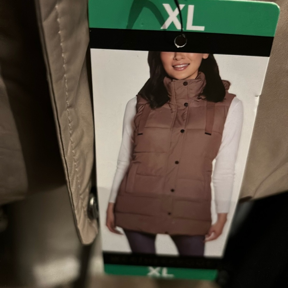 Weatherproof coat vest with hoodie
Size:XL, Color:Taupe